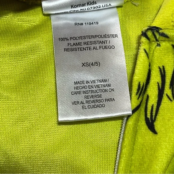 NWT Kids The Grinch Christmas Long Sleeve Union Suit- Green XS - Picture 4 of 8